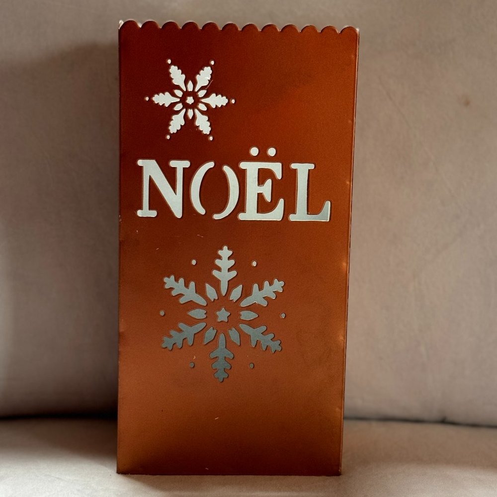 Copper Winter Noel Luminary Candle Paper Bag Like Holder - NWOT